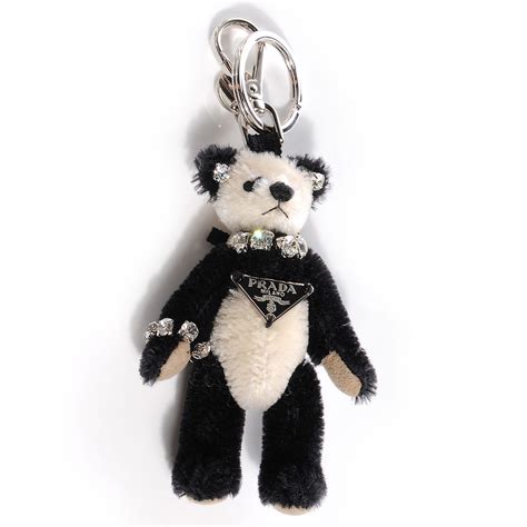 prada key ring pouch|Prada teddy bear keychain.